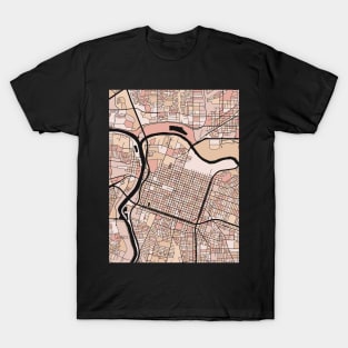 Sacramento Map Pattern in Soft Pink Pastels T-Shirt